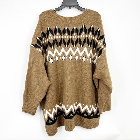 Old Navy V Neck Fair Isle Boho Slouchy
Tunic Sweater Sz XL Tall - Picture 3 of 5